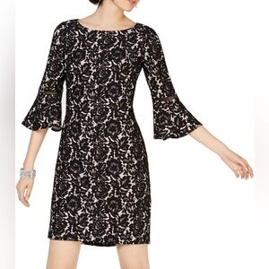 Jessica Howard Bell-Sleeve Lace Sheath Dress Size 14 NWT